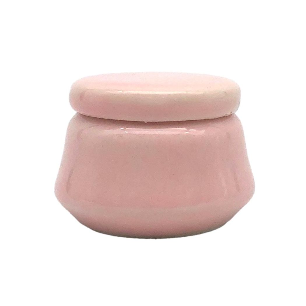 小物入れ 香粉 塗香入れ 蓋付き 円錐台 ミニサイズ 陶器製 (ピンク)