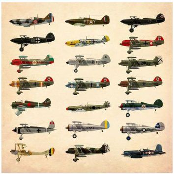ポスター 戦闘機 第二次世界大戦 40×40cm 布画