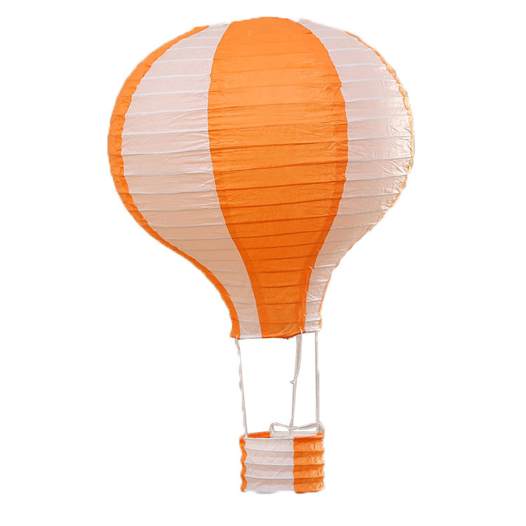 紙ちょうちん 熱気球型 バイカラー 30cm 5個セット ディスプレイ (オレンジ)