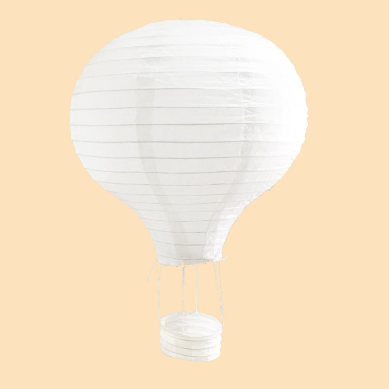 紙ちょうちん 熱気球型 ホワイト 無地 30cm 5個セット ディスプレイ