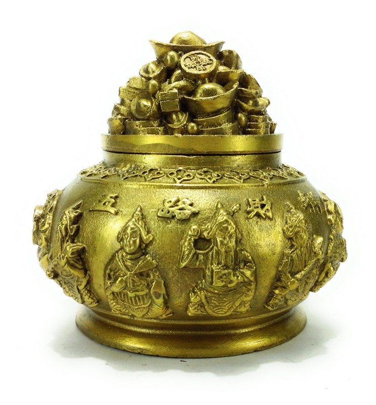 香炉 五路財神 伝統的な中国の縁起物 アンティーク風